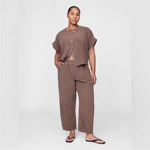 GAP Cotton Gauze Easy Barrel Pants